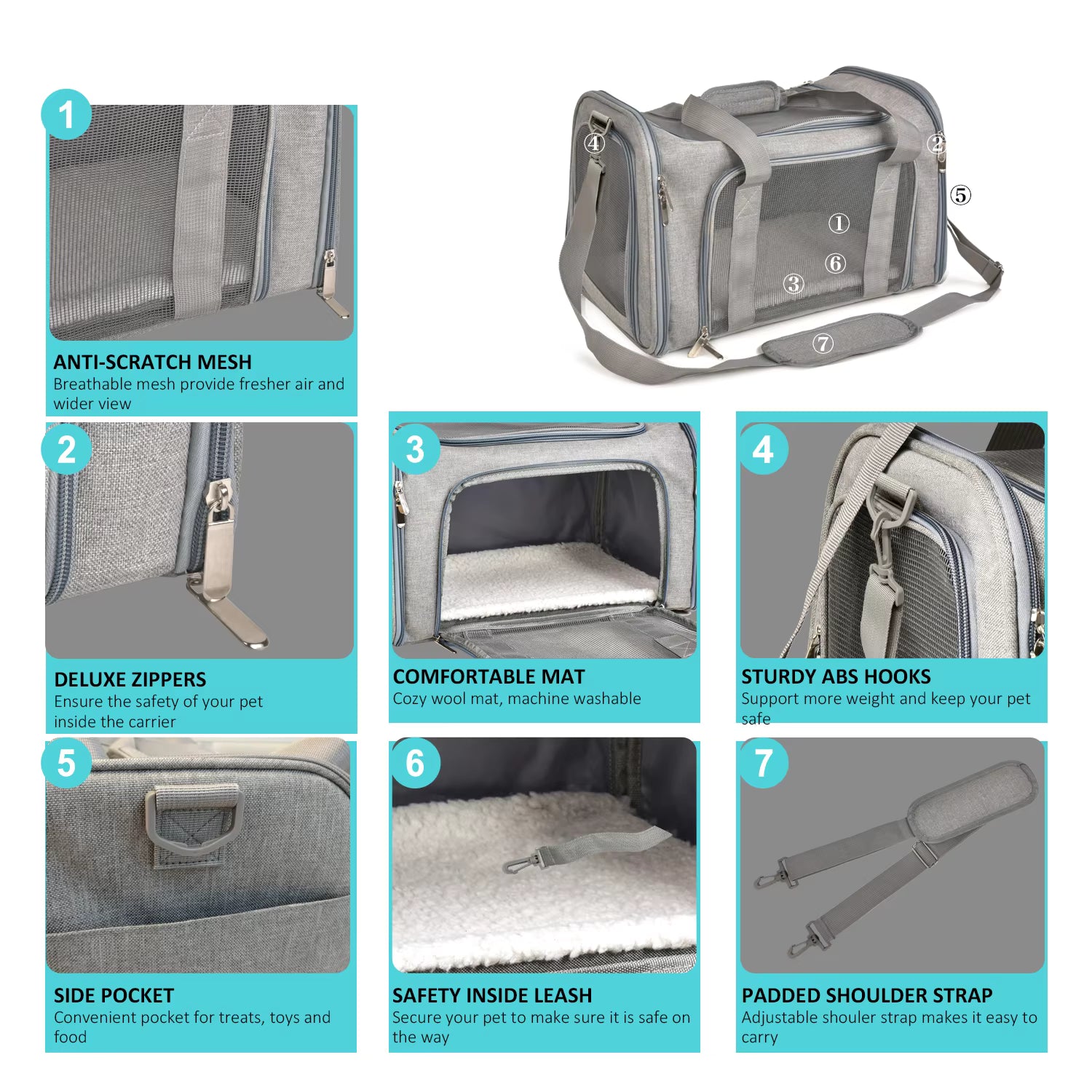 Foldable Pet Carrier Bag — Cabin Approved for Cats & Small Dogs