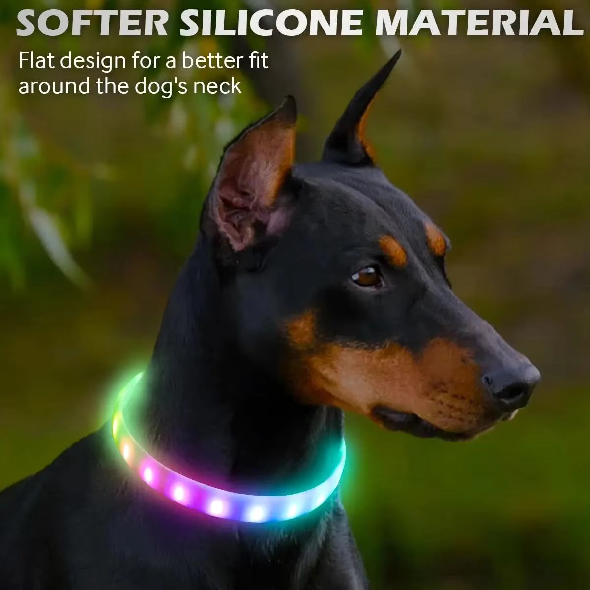 LED Safety Dog Collar — Visible Up to 500m in the Dark