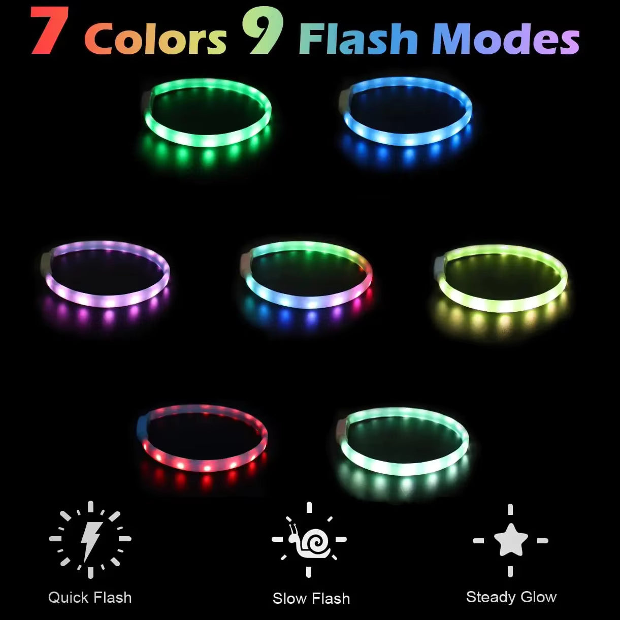 LED Safety Dog Collar — Visible Up to 500m in the Dark